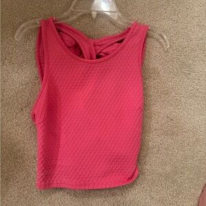 Sleeveless Pink Textured Women's Top
